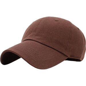Unisex Brown 100% Cotton Washed Adjustable Classic Crown Baseball Plain Dad Hat